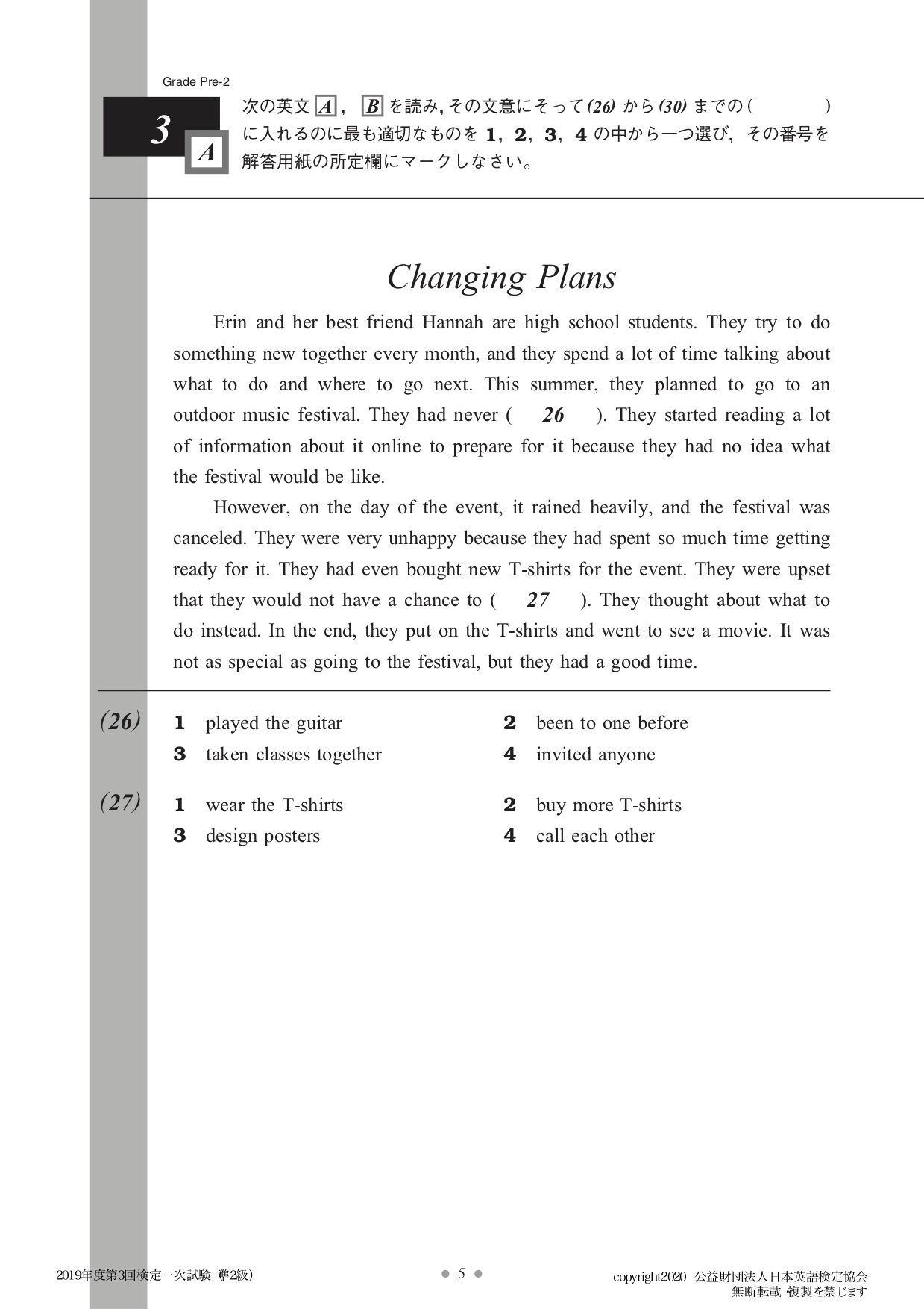 Part 6 eiken grade pre 2 talk english