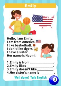 Read more about the article Reading 2 – Emily / Missing letter 4