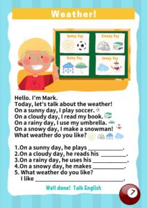 Read more about the article Reading 7 – Weather! / Missing Letter